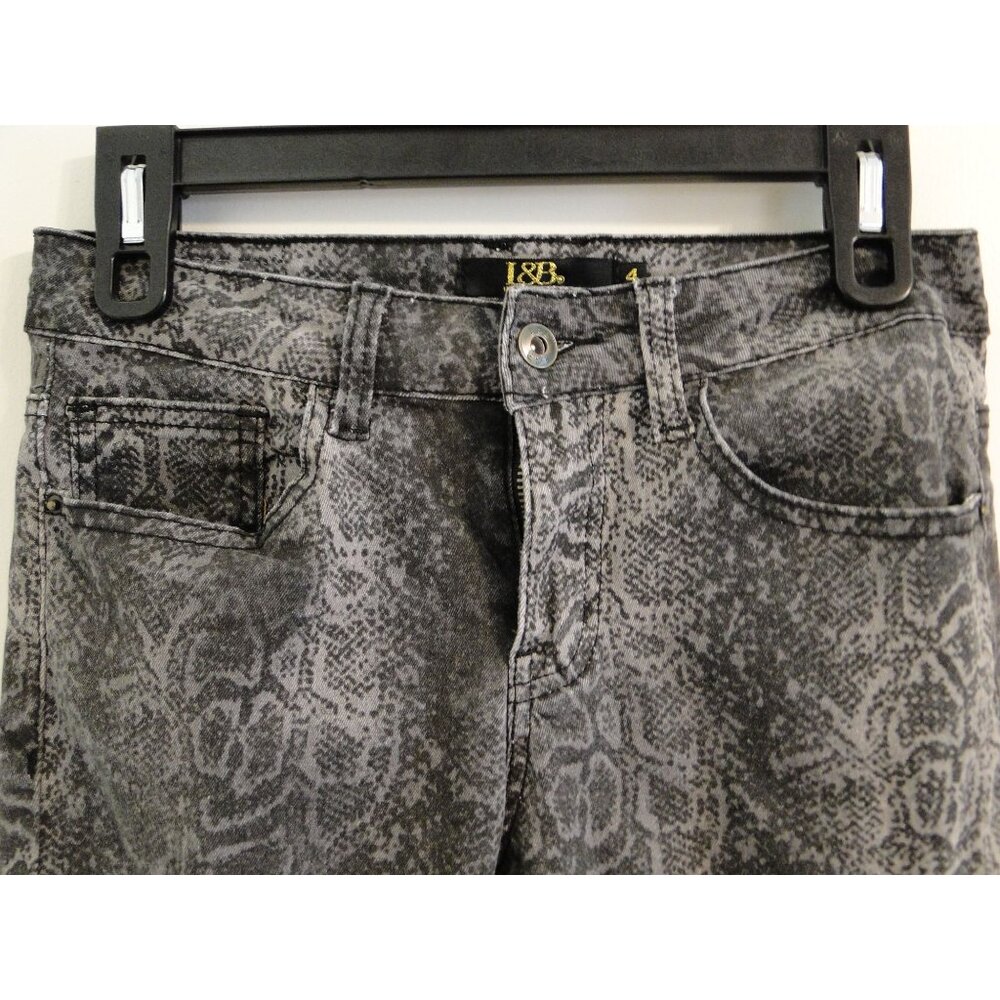 Lucky & Blessed Womens Jean Ankle Skinny Fringe Hem Gray & Black Size 4 - Picture 3 of 11